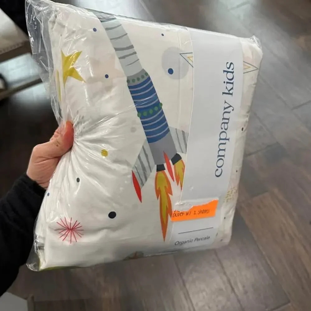 Outerspace Classic Cool Organic Cotton Percale Duvet Cover  Full size